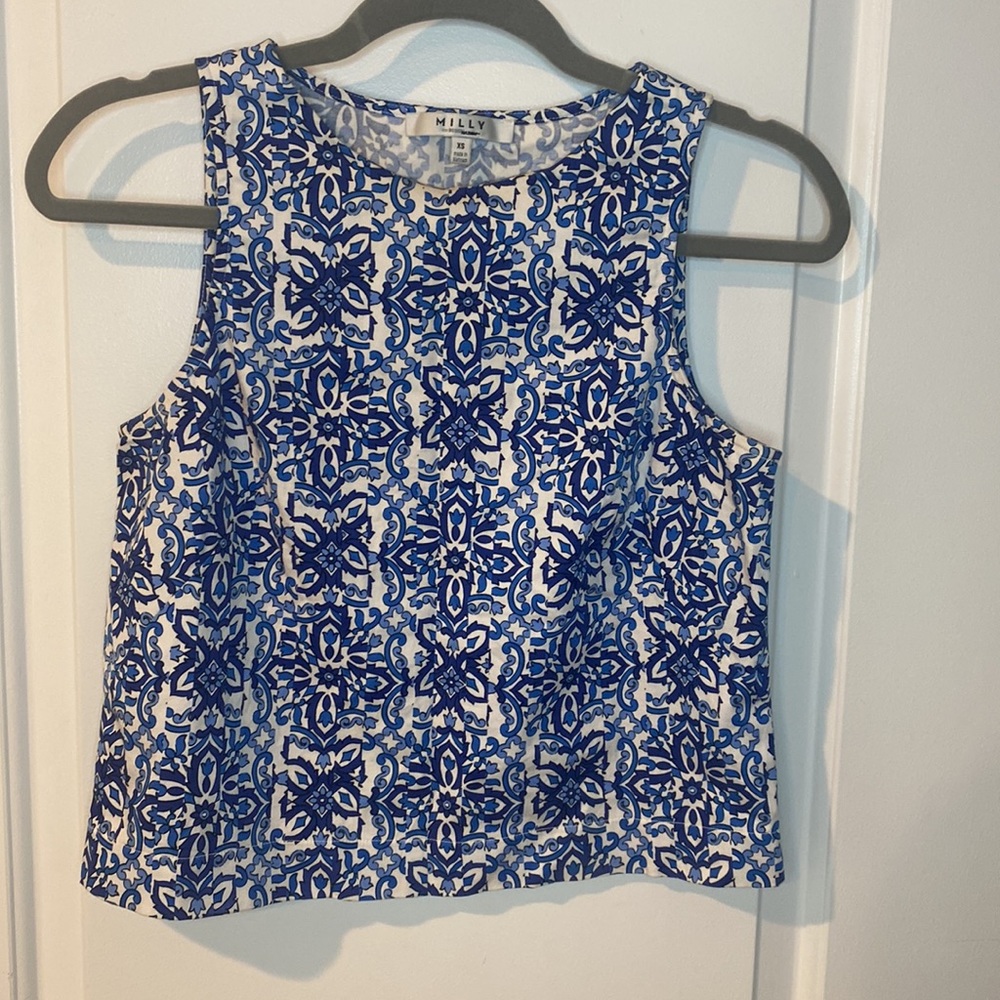 Milly Blue Pattern Tank Top